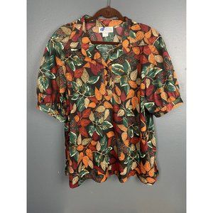 VTG Top Notch Hawaiian Polo Shirt Sz 44/24W Padded Shoulders Made In USA